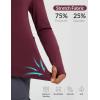 imagebaleaf Womens Fleece Lined Quarter Button Thermal Pullovers Long Sleeve Workout Shirts with Pockets Yoga Travel TopsWine Red