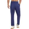 imagebaleaf Mens Fleece Lined Pants Winter Open Bottom Sweatpants Thermal Athletic Pants with 3 PocketsNavy Blue