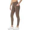 imagebaleaf Womens Fleece Lined Leggings Water Resistant Thermal Winter Warm Tights High Waisted with Pockets Running GearPetite25brown