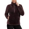 imagebaleaf Womens Quarter Zip Sherpa Fleece Pullover Lightweight Fuzzy Winter Warm Sweatshirt with Zipper Kangaroo PocketDark Brown