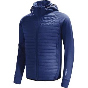 imagebaleaf Mens Running Jacket Lightweight Warm Up Puffer Jacket Hybrid Thermal Hiking Golf Insulated Coat Thumble HoleBlue
