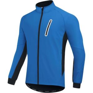 imagebaleaf Mens Winter Cycling Jackets Water Resistant Thermal Running Softshell Jacket Warm Cold Weather Pockets06nautical Blue