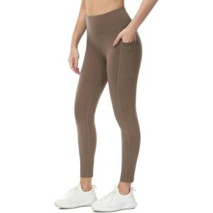imagebaleaf Womens Fleece Lined Leggings Water Resistant Thermal Winter Warm Tights High Waisted with Pockets Running GearPetite25brown
