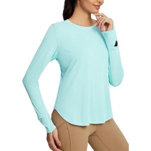 imagebaleaf Womens Sun Shirts UPF50 Long Sleeve Workout Tops Running Athletic Lightweight Quick DryLight Green