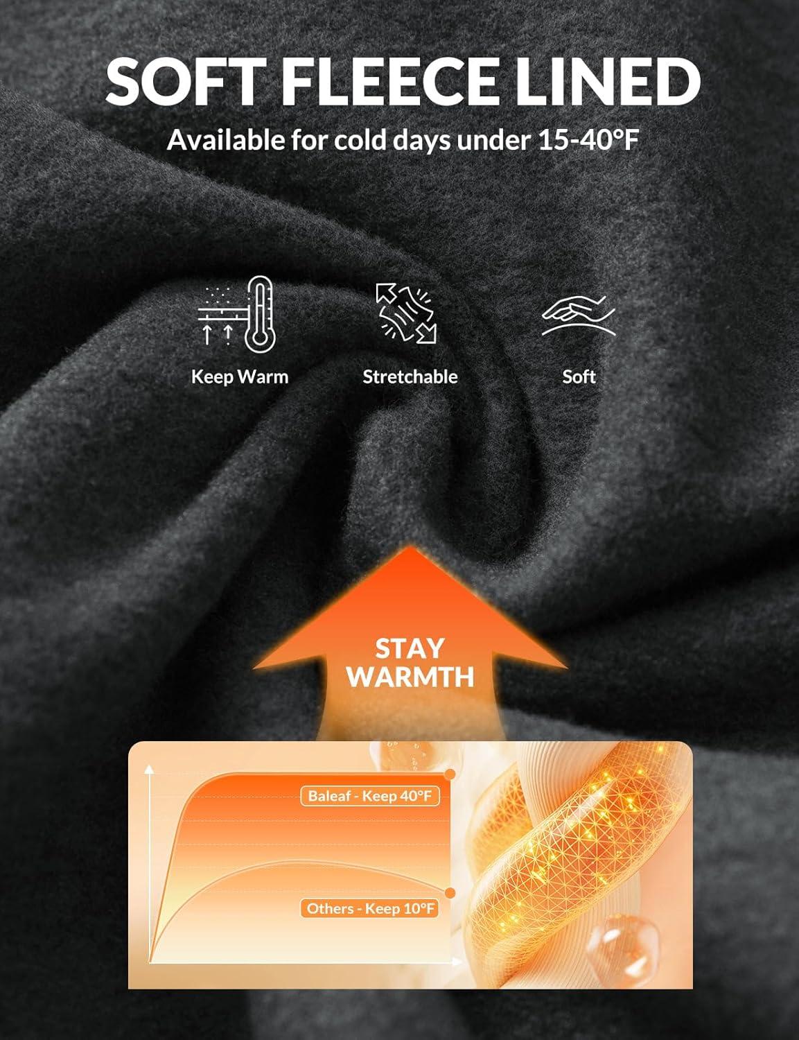 imagebaleaf Womens 25quot Petite Fleece Lined Leggings High Waisted Warm Thermal Winter with Pockets Snow PantsHeather Black