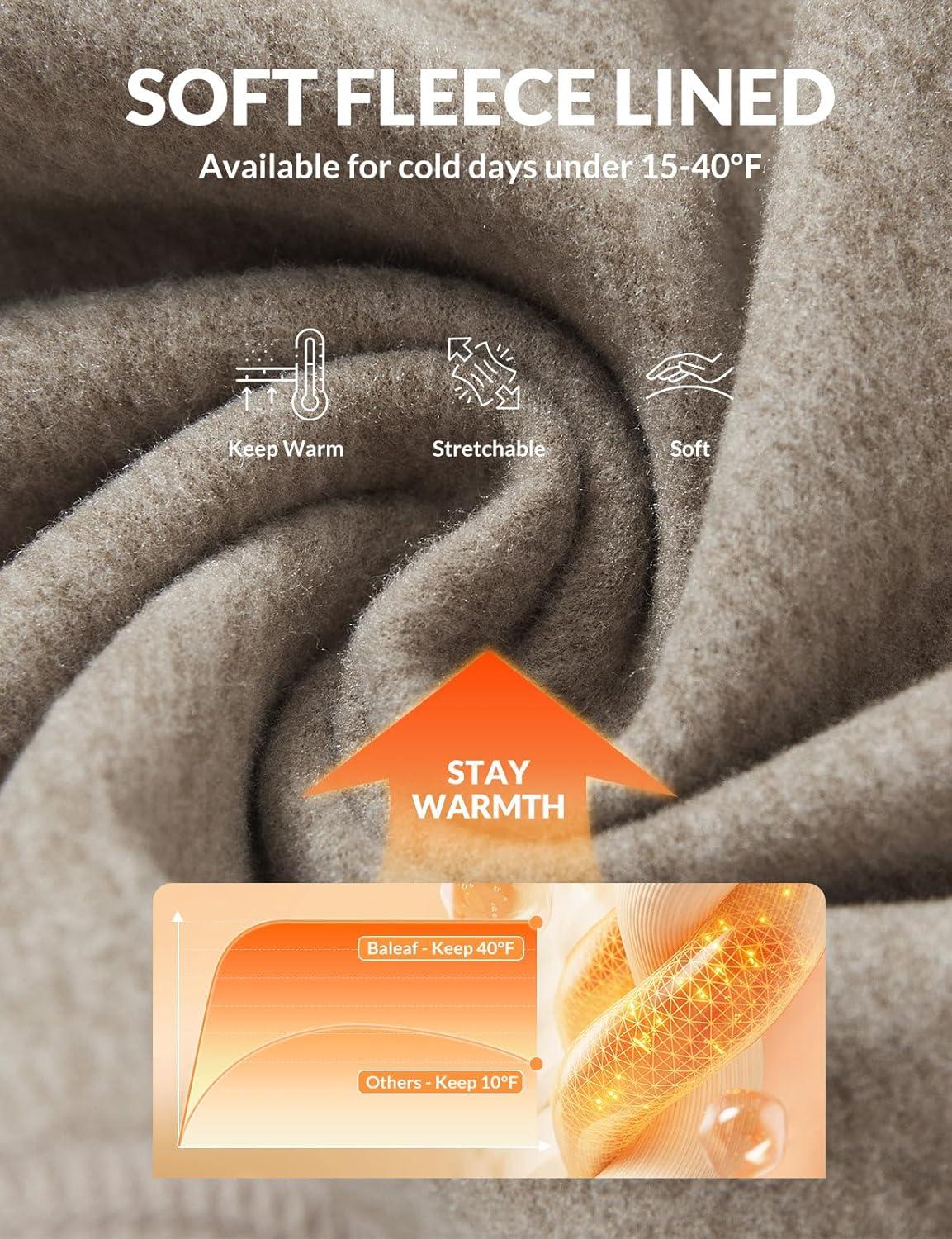 imagebaleaf Womens 25quot Petite Fleece Lined Leggings High Waisted Warm Thermal Winter with Pockets Snow PantsHeather Brown