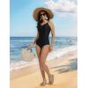 imagebaleaf Womens Button up One Piece Swimsuits Tummy Control Bathing Suits 2025 Modest Full Coverage Swimwear Adjustable StrapBlack
