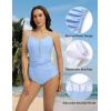 imagebaleaf Womens Button up One Piece Swimsuits Tummy Control Bathing Suits 2025 Modest Full Coverage Swimwear Adjustable StrapLight Blue