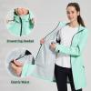imagebaleaf Womens Long Rain Coat Packable Waterproof Windbreaker Lightweight Cycling Jacket with HoodLight Green