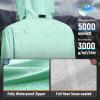 imagebaleaf Womens Long Rain Coat Packable Waterproof Windbreaker Lightweight Cycling Jacket with HoodLight Green