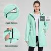 imagebaleaf Womens Long Rain Coat Packable Waterproof Windbreaker Lightweight Cycling Jacket with HoodLight Green