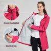 imagebaleaf Womens Long Rain Coat Packable Waterproof Windbreaker Lightweight Cycling Jacket with HoodRose Red