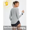 imageBALEAF Womens Sun Shirts UPF 50 Long Sleeve Hiking Tops Lightweight Quick Dry UV Protection Outdoor ClothingHeather Light Gray