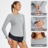 imageBALEAF Womens Sun Shirts UPF 50 Long Sleeve Hiking Tops Lightweight Quick Dry UV Protection Outdoor ClothingHeather Light Gray