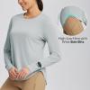 imageBALEAF Womens Sun Shirts UPF 50 Long Sleeve Hiking Tops Lightweight Quick Dry UV Protection Outdoor ClothingLight Gray