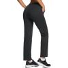 imagebaleaf Womens Pants with Zipper Pockets Stretch Golf Pants High Waist Travel Athletic Work Casual UPF50Thermalblack