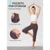 imagebaleaf Womens Yoga Capri Pants High Waist Capri Leggings with Pockets Wide Leg Crop Exercise Workout Summer PantsDark Brown