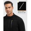 imagebaleaf Fleece Quarter Zip Pullover Men Sweatshirt with Zipper Pocket Reflective Strip Running Golf CausalBlack