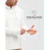 imagebaleaf Fleece Quarter Zip Pullover Men Sweatshirt with Zipper Pocket Reflective Strip Running Golf CausalWhite
