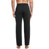 imagebaleaf Mens Sweatpants Yoga Lounge Cotton Pajama Pants Casual Open Bottom Straight Leg Stretchy Sweat Pants with PocketsAblack