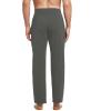 imagebaleaf Mens Sweatpants Yoga Lounge Cotton Pajama Pants Casual Open Bottom Straight Leg Stretchy Sweat Pants with PocketsAgray
