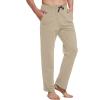 imagebaleaf Mens Sweatpants Yoga Lounge Cotton Pajama Pants Casual Open Bottom Straight Leg Stretchy Sweat Pants with PocketsAkhaki