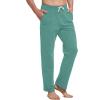 imagebaleaf Mens Sweatpants Yoga Lounge Cotton Pajama Pants Casual Open Bottom Straight Leg Stretchy Sweat Pants with PocketsAmisty Green