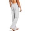 imagebaleaf Mens Sweatpants Yoga Lounge Cotton Pajama Pants Casual Open Bottom Straight Leg Stretchy Sweat Pants with PocketsBblackLight Gray