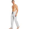 imagebaleaf Mens Sweatpants Yoga Lounge Cotton Pajama Pants Casual Open Bottom Straight Leg Stretchy Sweat Pants with PocketsBblackLight Gray