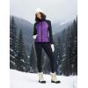 imagebaleaf Womens Cycling Puffer Jacket Winter Warm Lightweight Insulated Hiking Jackets Zip Pockets Running SkiingPurpleBlack