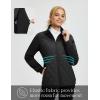 imagebaleaf Womens Golf Quilted Jackets Winter Lightweight Warm Stand Collar Water Resistant Puffer Jacket 4 PocketsBlack
