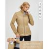 imagebaleaf Womens Golf Quilted Jackets Winter Lightweight Warm Stand Collar Water Resistant Puffer Jacket 4 PocketsBrown