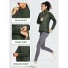 imagebaleaf Womens Running Jacket Winter Lightweight Water Resistant Puffer Coat Fall Cold Weather Hiking Zip PocketsDark Army Green