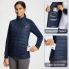 imagebaleaf Womens Running Jacket Winter Lightweight Water Resistant Puffer Coat Fall Cold Weather Hiking Zip PocketsNavy Blue
