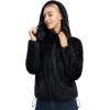 imagebaleaf Womens Sherpa Fuzzy Fleece Jakcets with Hood Button Down Drawstring Winter Casual Warm Coat with PocketsBlack