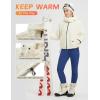 imagebaleaf Womens Sherpa Fuzzy Fleece Jakcets with Hood Button Down Drawstring Winter Casual Warm Coat with PocketsWhite