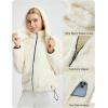 imagebaleaf Womens Sherpa Fuzzy Fleece Jakcets with Hood Button Down Drawstring Winter Casual Warm Coat with PocketsWhite