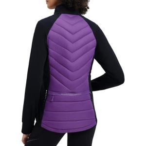 imagebaleaf Womens Cycling Puffer Jacket Winter Warm Lightweight Insulated Hiking Jackets Zip Pockets Running SkiingPurpleBlack