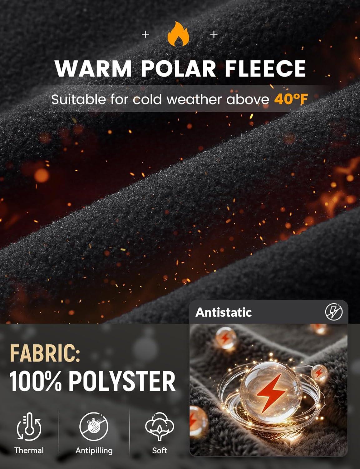 imagebaleaf Womens Fleece Dress Sweatshirt Long Tunic Quarter Zip Pullover Polar Winter Warm Thermal Travel Dress with PocketBlack