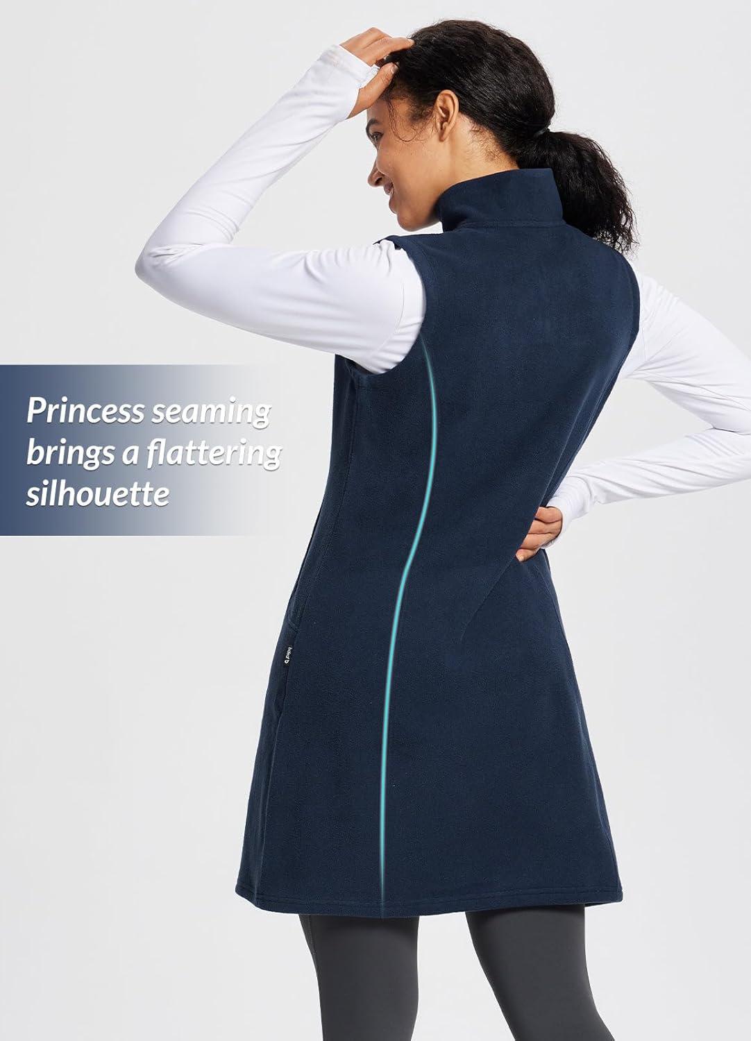 imagebaleaf Womens Fleece Dress Sweatshirt Long Tunic Quarter Zip Pullover Polar Winter Warm Thermal Travel Dress with PocketBlue