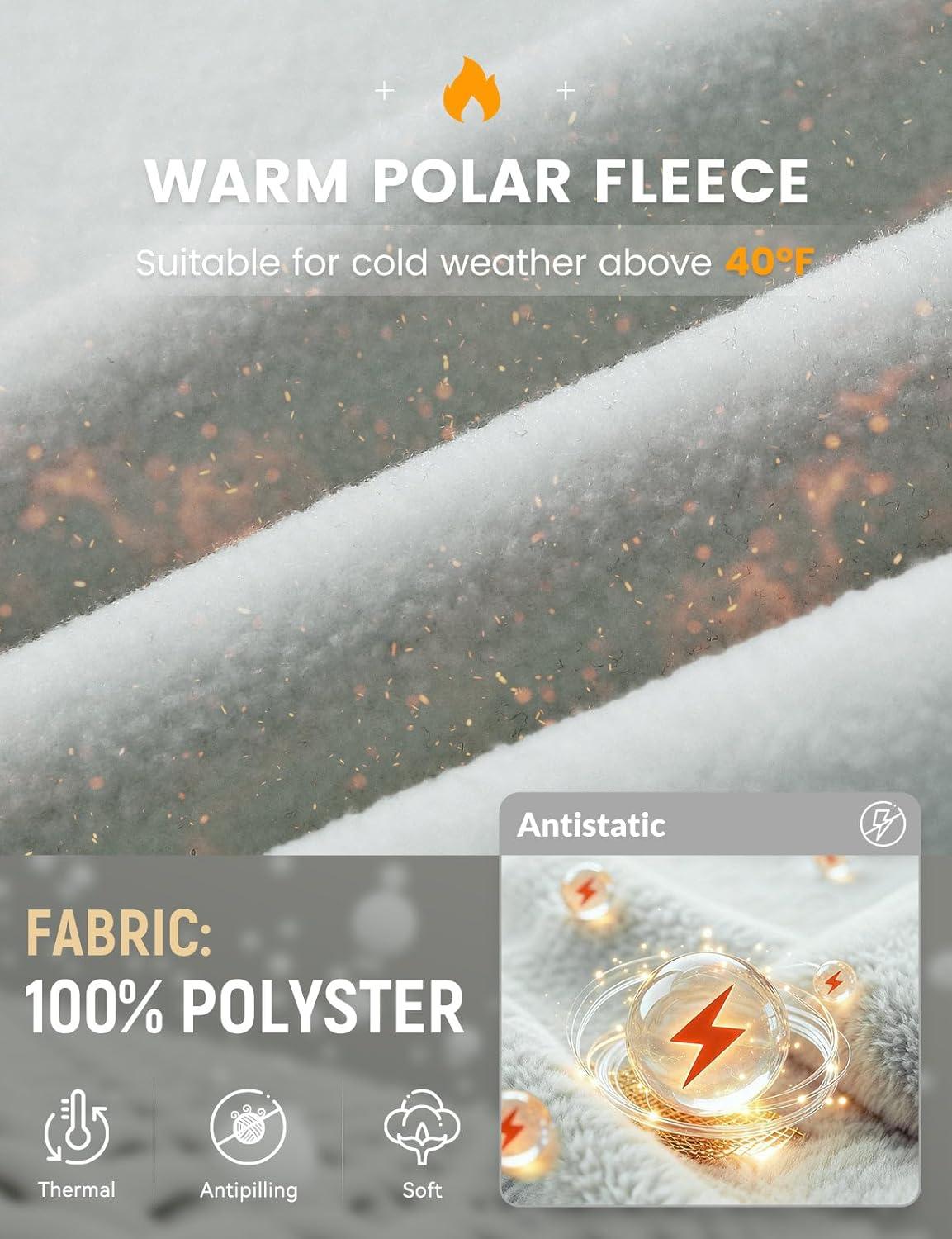 imagebaleaf Womens Fleece Dress Sweatshirt Long Tunic Quarter Zip Pullover Polar Winter Warm Thermal Travel Dress with PocketLight Grey