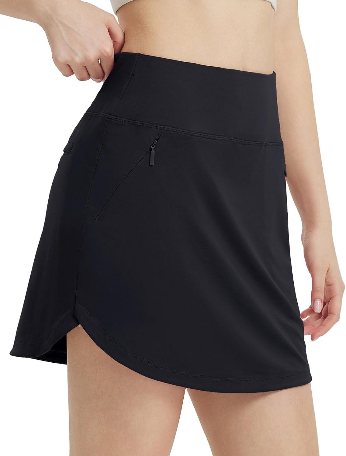 imagebaleaf Womens Golf Skirts with 5 Pockets High Waisted Skorts Tennis Athletic RunningBlack