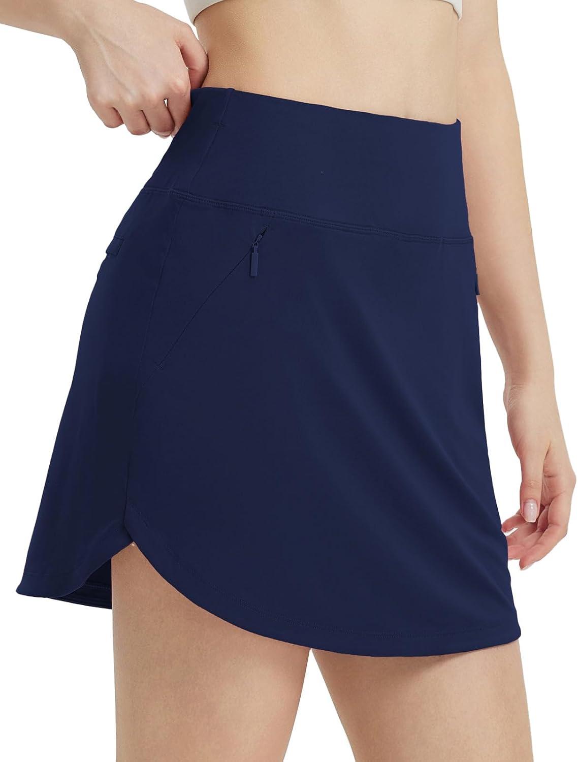 imagebaleaf Womens Golf Skirts with 5 Pockets High Waisted Skorts Tennis Athletic RunningNavy Blue