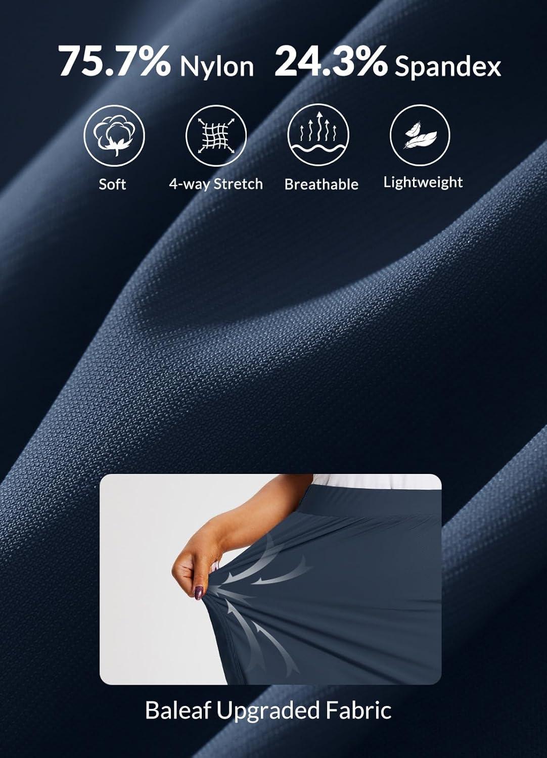 imagebaleaf Womens Skorts Skirts Hiking Cargo Skorts Pockets 19quot Knee Length Long Athletic Quick Dry Skirts UPF 50Navy Blue