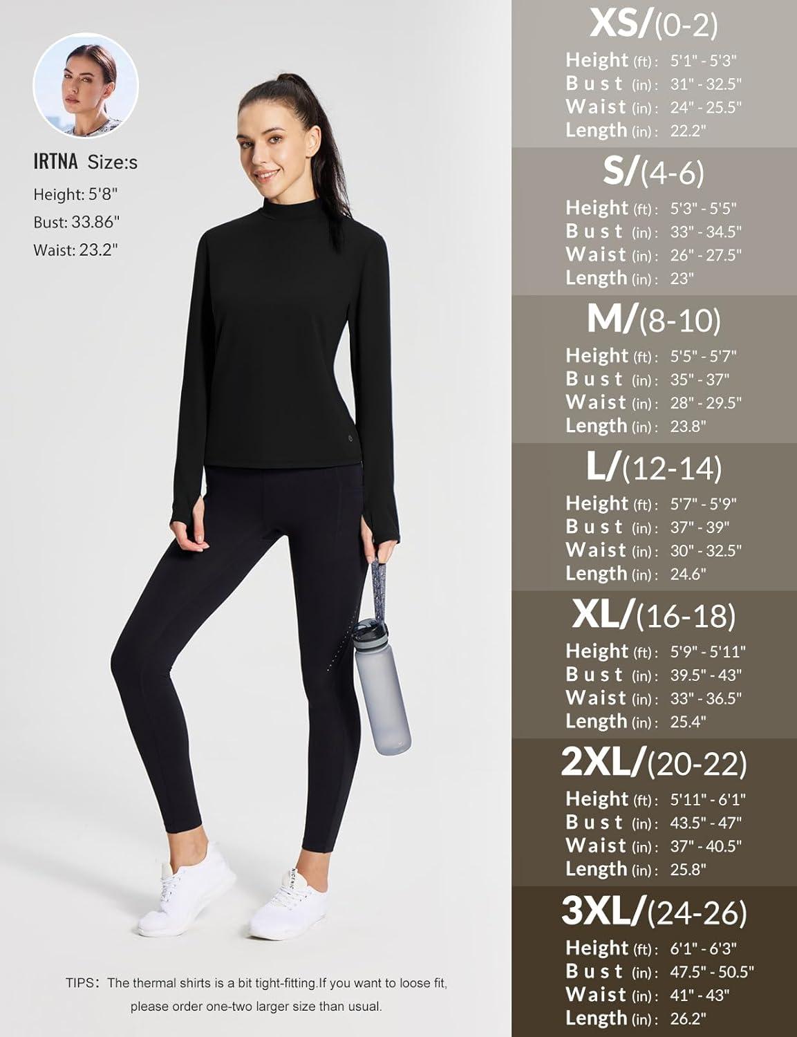 imagebaleaf Womens Thermal Long Sleeve Shirts Fleece Mock Neck Top Warm Undershirts with Detachable Neck Gaiter ThumbholesBlack