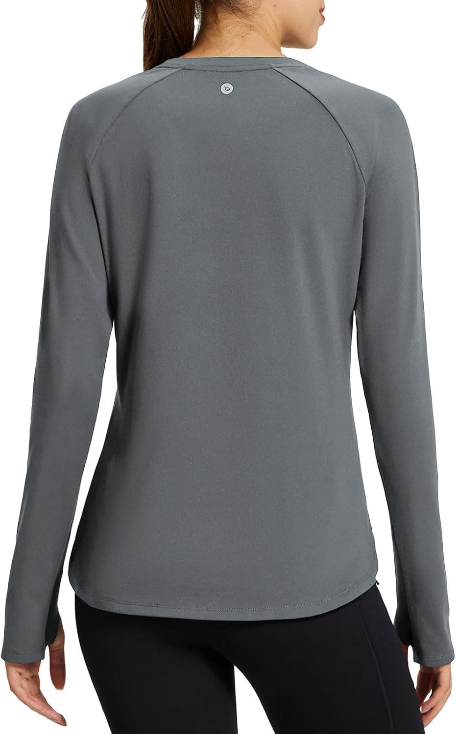 imagebaleaf Womens Thermal Tops Fleece Lined Shirts Long Sleeve Cold Weather Running Gear Workout Zipper Pocket Thumbholes01dark Grey