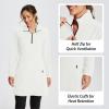 imagebaleaf Womens Fleece Dress Sweatshirt Long Tunic Quarter Zip Pullover Polar Winter Warm Thermal Travel Dress with PocketGardenia
