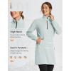 imagebaleaf Womens Fleece Dress Sweatshirt Long Tunic Quarter Zip Pullover Polar Winter Warm Thermal Travel Dress with PocketLight Grey
