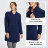 imagebaleaf Womens Fleece Dress Sweatshirt Long Tunic Quarter Zip Pullover Polar Winter Warm Thermal Travel Dress with PocketNavy Blue