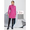 imagebaleaf Womens Fleece Dress Sweatshirt Long Tunic Quarter Zip Pullover Polar Winter Warm Thermal Travel Dress with PocketViolet Rose